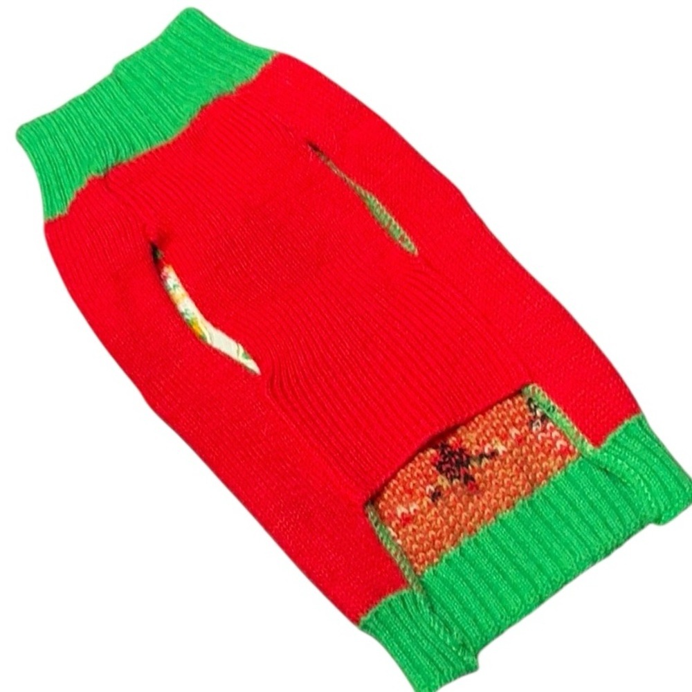 Festive Reindeer Knit Ugly Christmas Dog Sweater - Picture 5 of 7